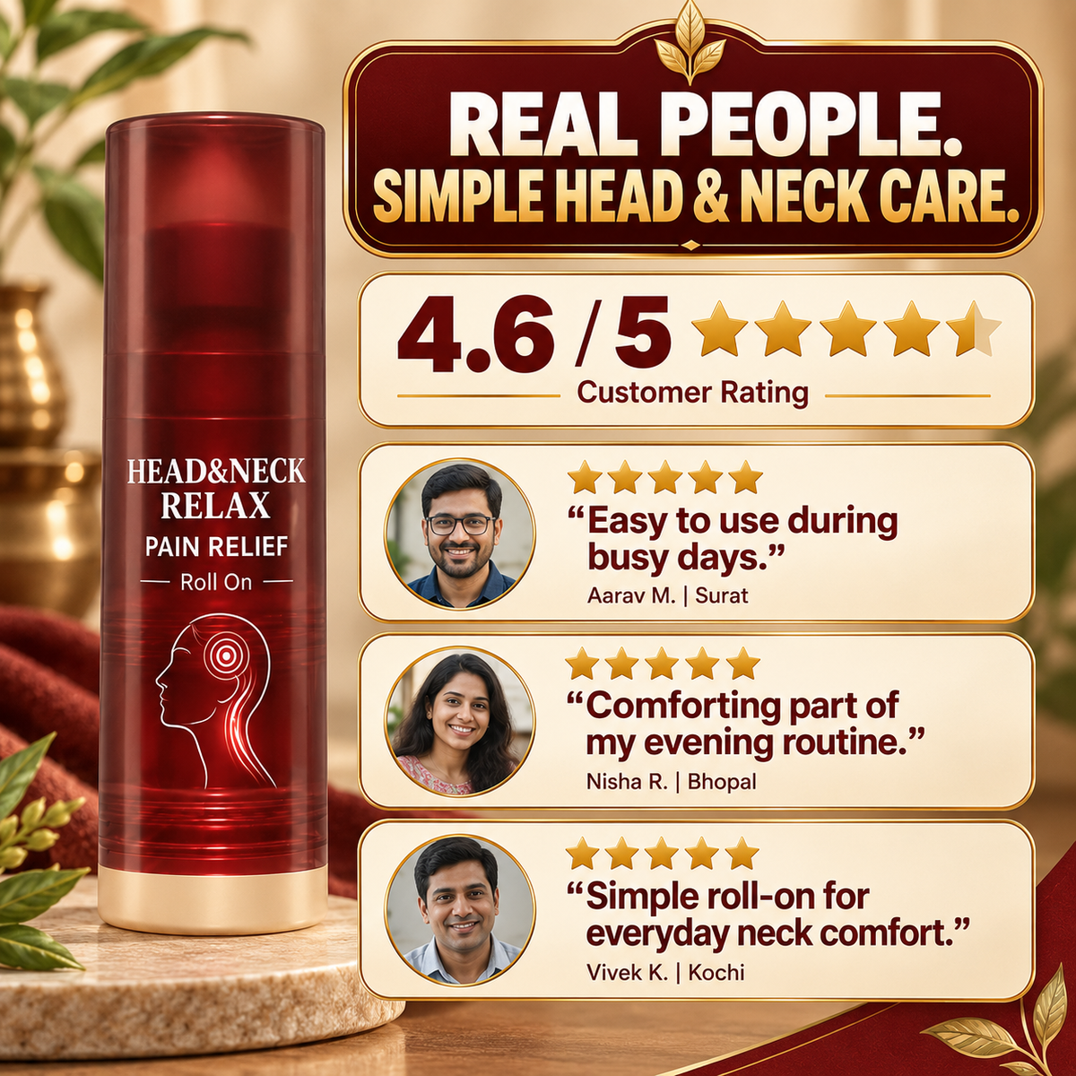 Head&Neck Relax Pain Relief Roll On