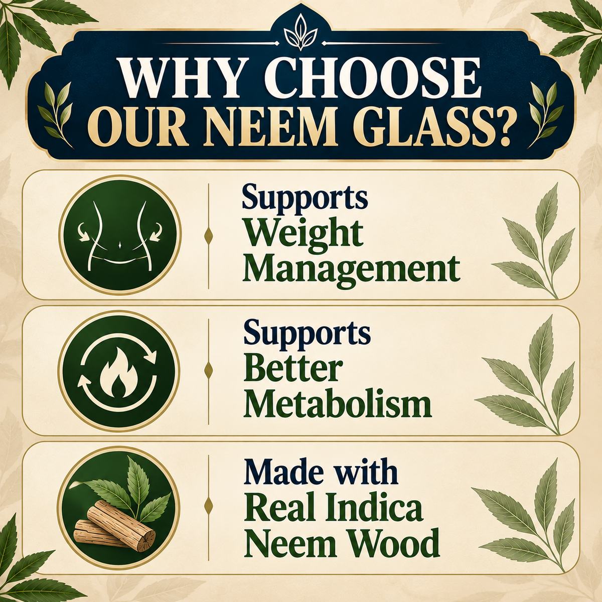 Indica Neem Heartwood Weight Loss Glass