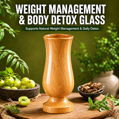 Weight Loss and Body Detox Wooden Water Glass (100% Natural)