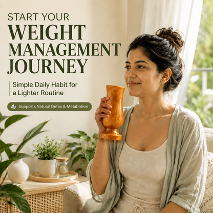 Weight Loss and Body Detox Wooden Water Glass (100% Natural)