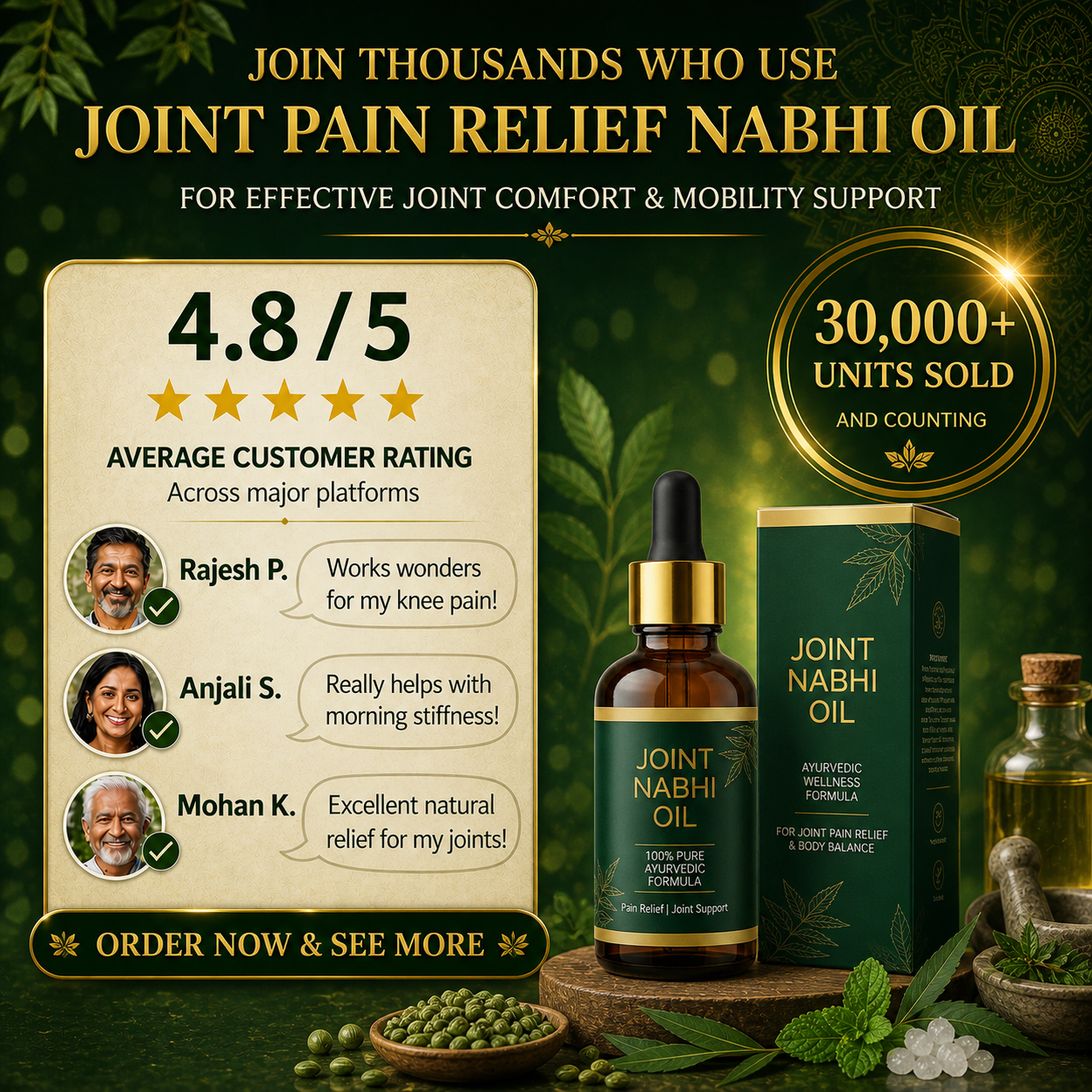 Joint Pain Relief Nabhi Oil (Knees, Back, Shoulder, Feet, Elbows)